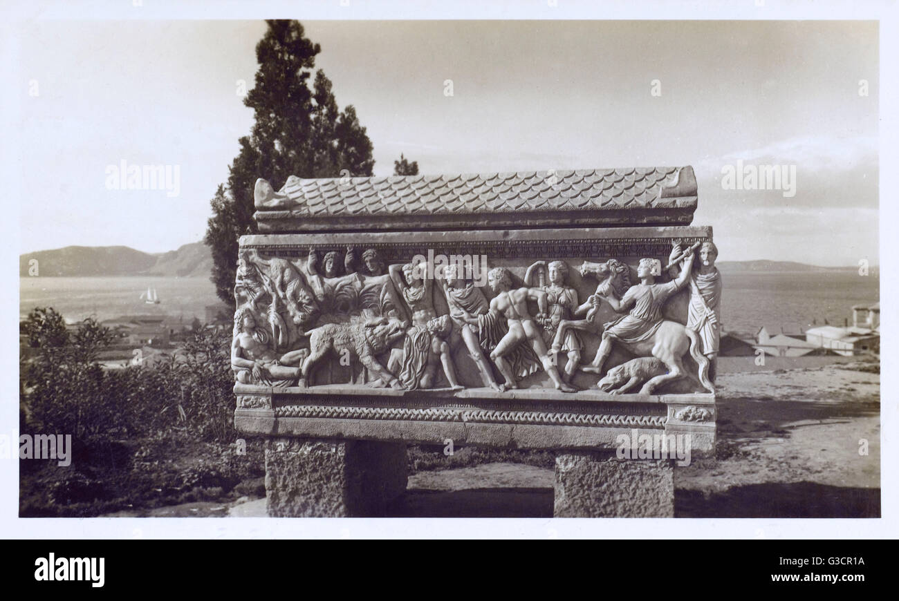Elevsis, Grecia - sarcofago di marmo Foto Stock