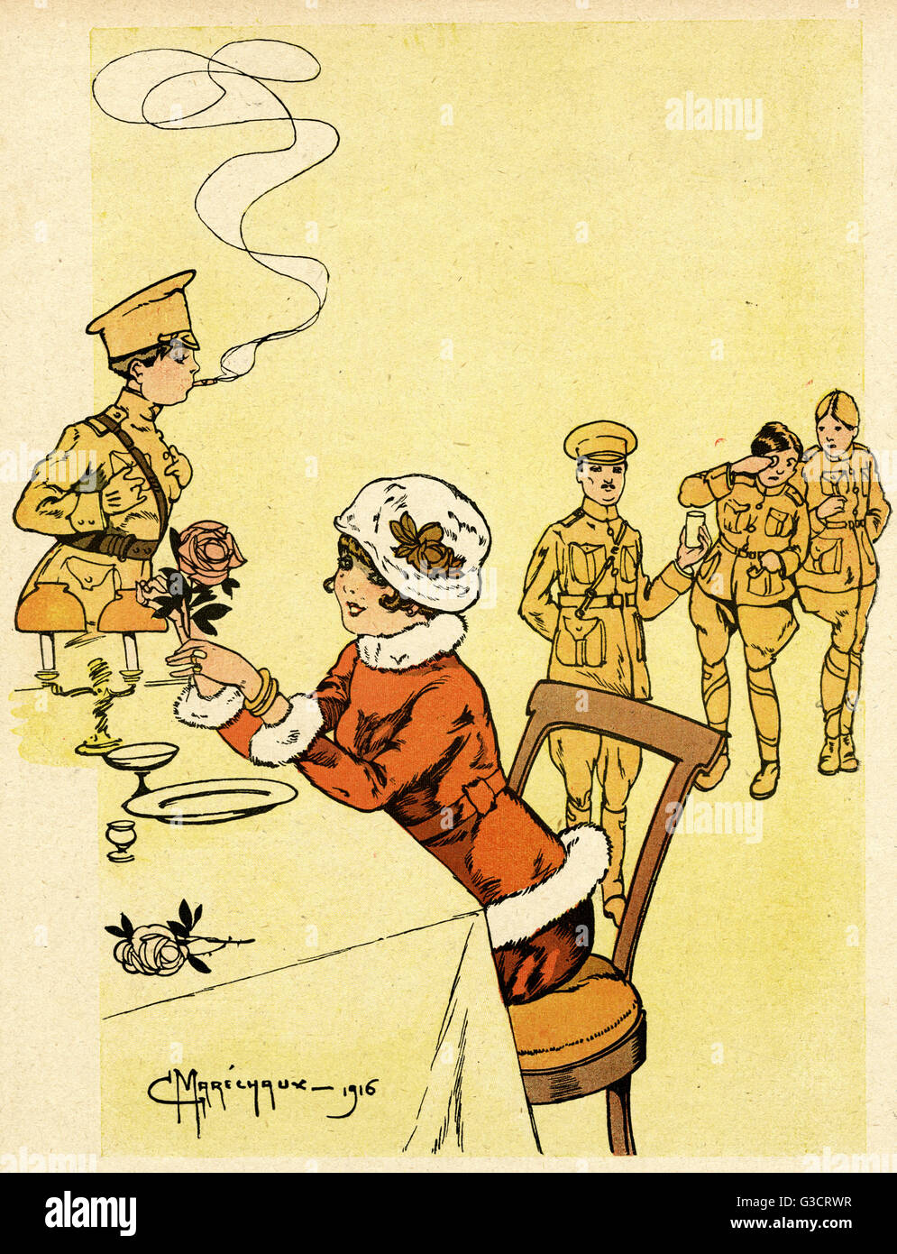 Cartone animato, canzone epica, WW1 Foto Stock