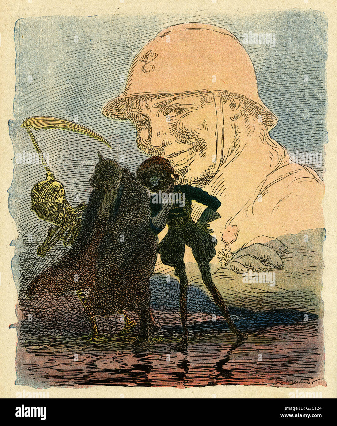 Cartone animato, Reckoning senza il loro ospite, WW1 Foto Stock