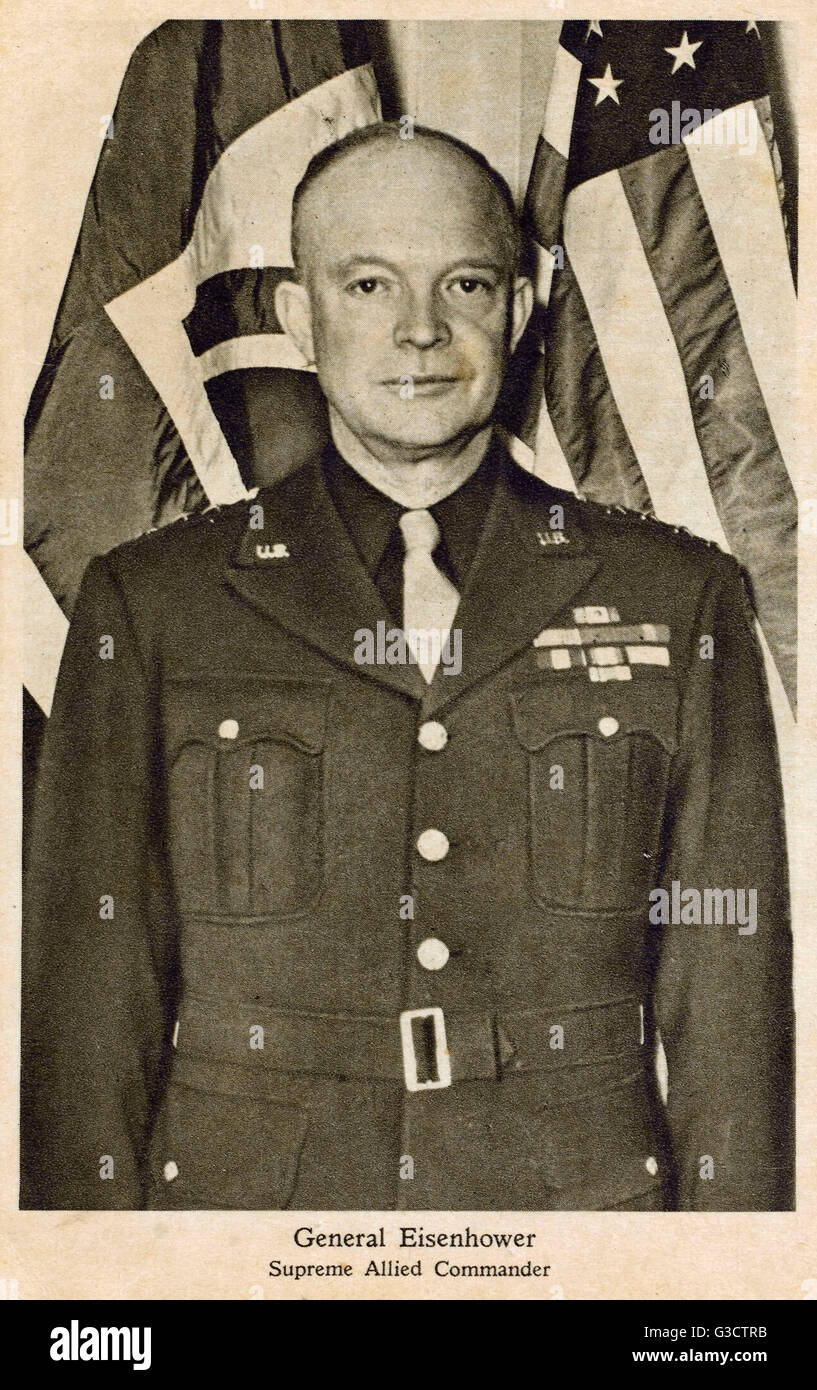 Generale Dwight Eisenhower, Comandante Supremo, forze alleate Foto Stock