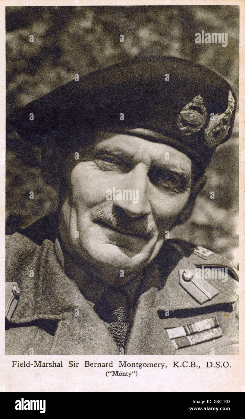 Maresciallo di campo Sir Bernard Montgomery - ufficiale dell'esercito britannico Foto Stock