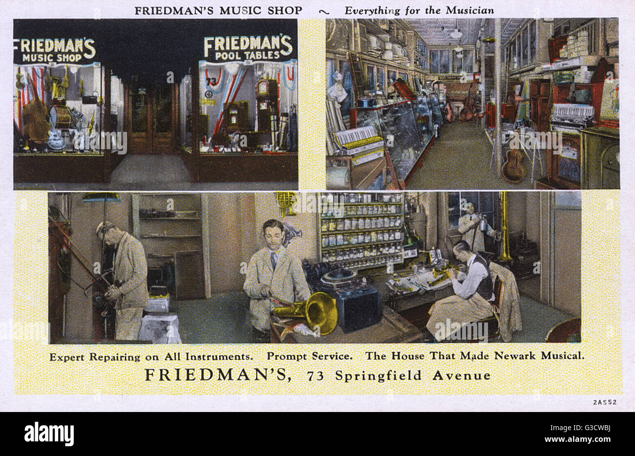 Friedman's Music Shop, Newark, New Jersey, USA Foto Stock