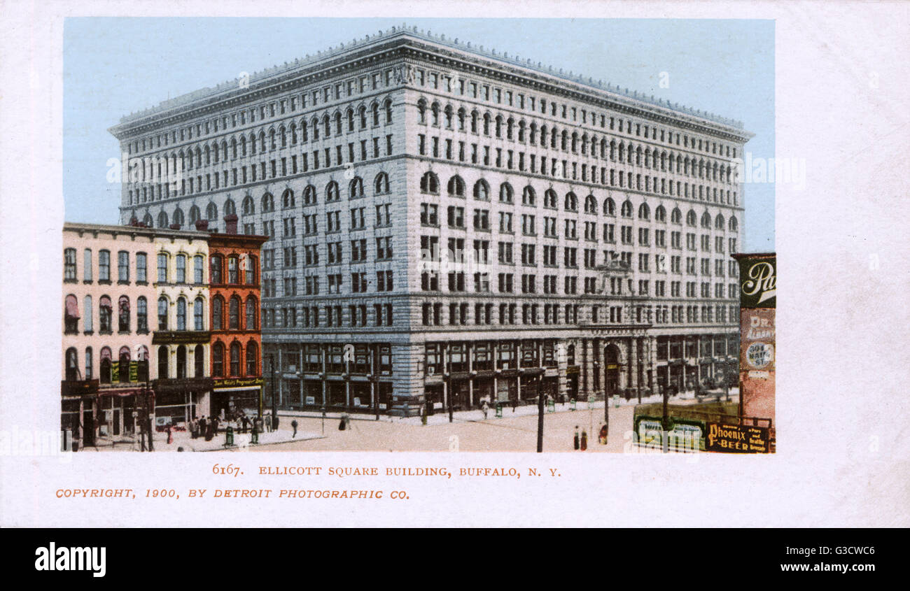 Ellicott edificio quadrato, Buffalo, nello Stato di New York, Stati Uniti d'America Foto Stock
