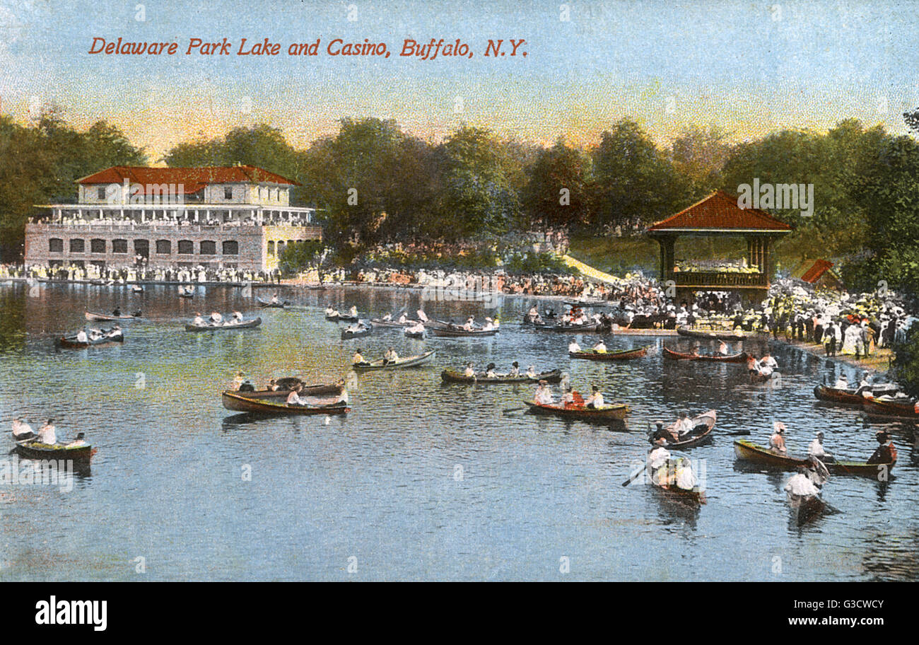 Delaware Park Lake, Buffalo, Stato di New York, Stati Uniti Foto Stock