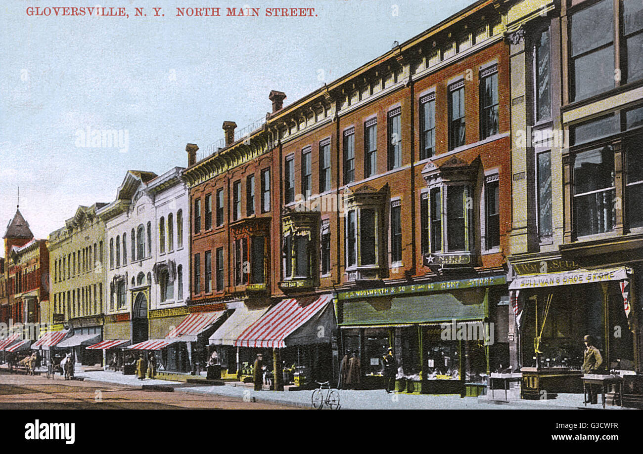 North Main Street, Gloversville, New York state, Stati Uniti Foto Stock