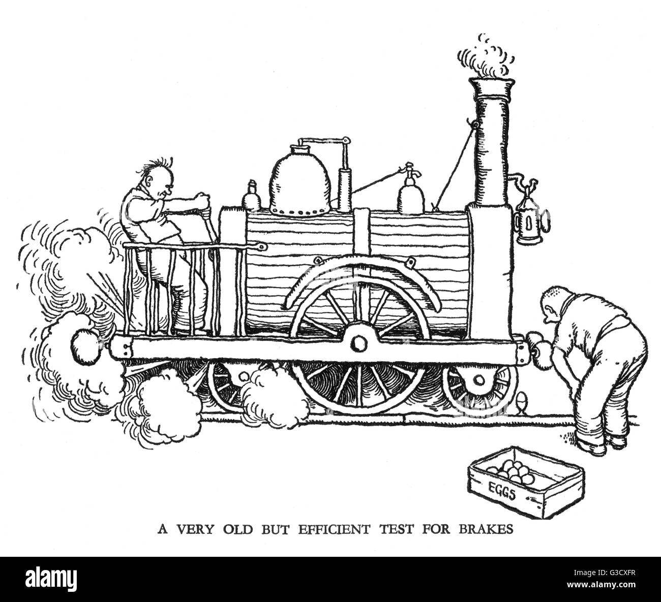 Illustrazione vignetta, Ferrovia Ribalderia di W Heath Robinson Foto Stock