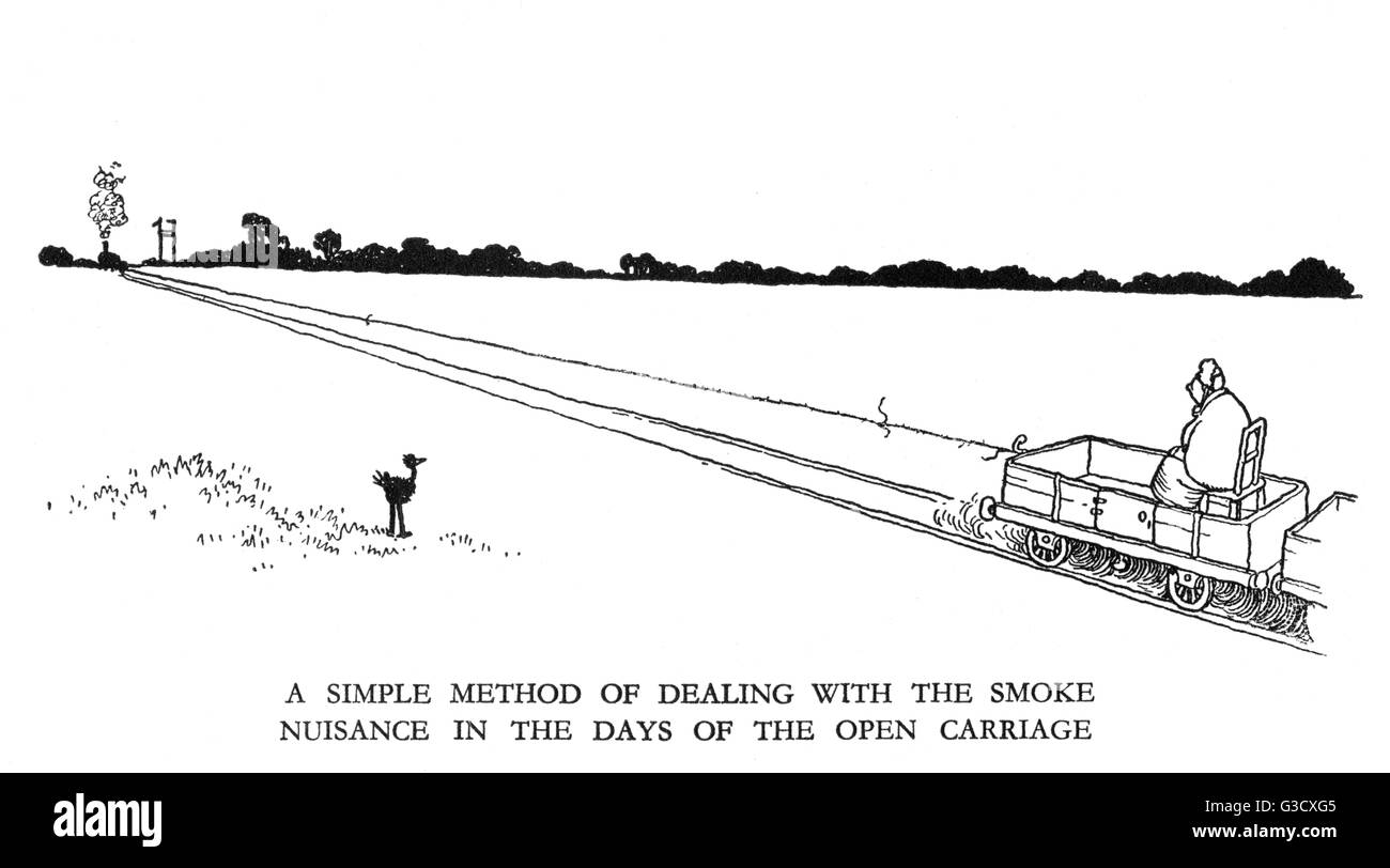 Illustrazione vignetta, Ferrovia Ribalderia di W Heath Robinson Foto Stock