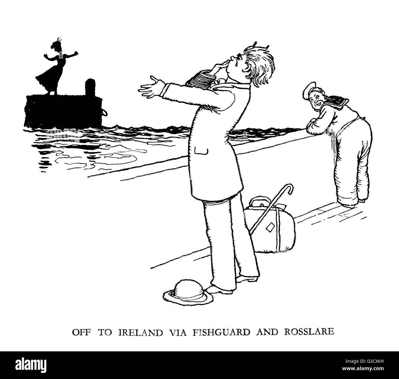 Illustrazione vignetta, Ferrovia Ribalderia di W Heath Robinson Foto Stock