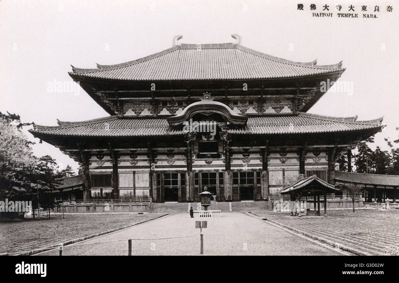 Grande Sala del Buddha al Tempio Buddista di Todai-ji, Nara Foto Stock