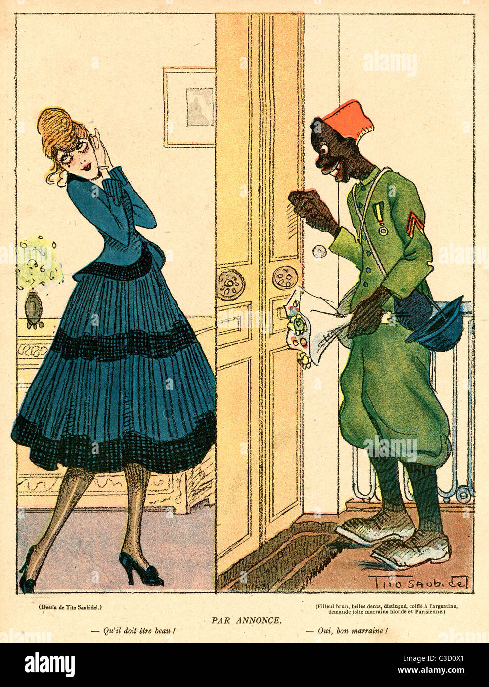 Cartoon, come pubblicizzato, WW1 Foto Stock