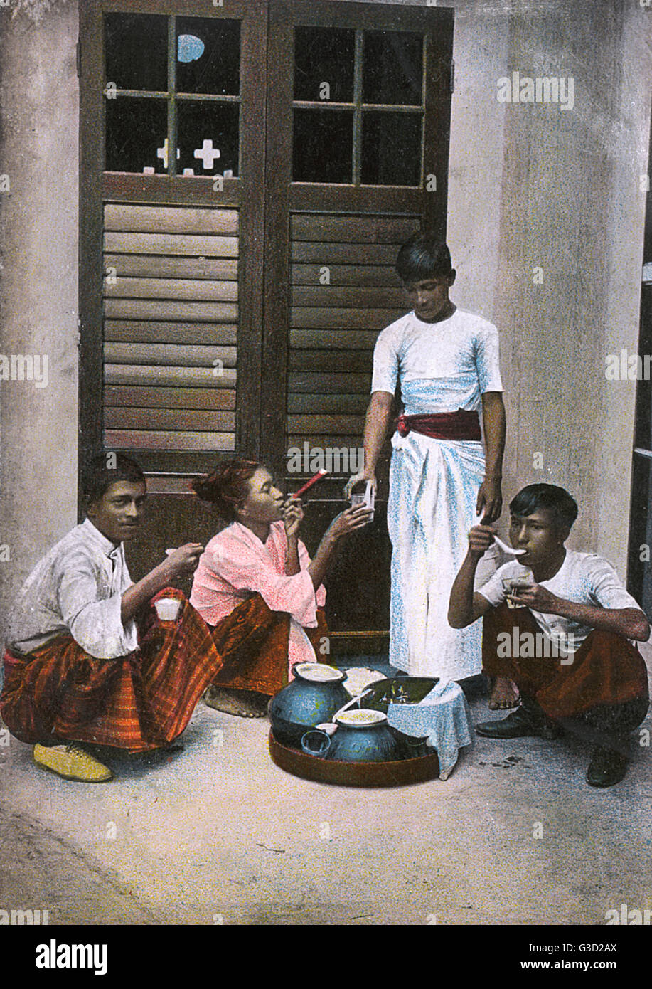 Myanmar - Un ristorante di strada Foto Stock