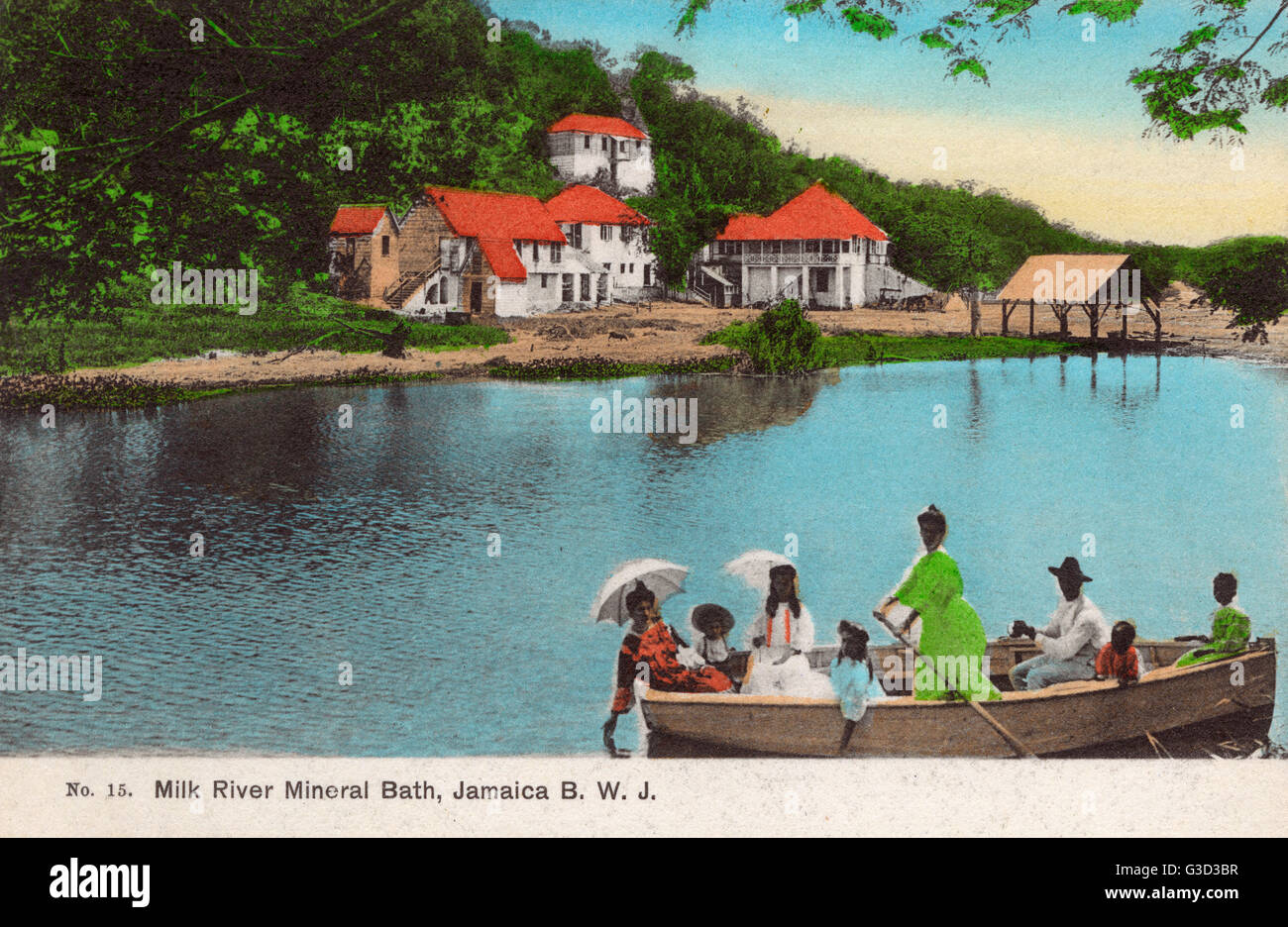 Il bagno minerale del fiume latte, Giamaica Foto Stock