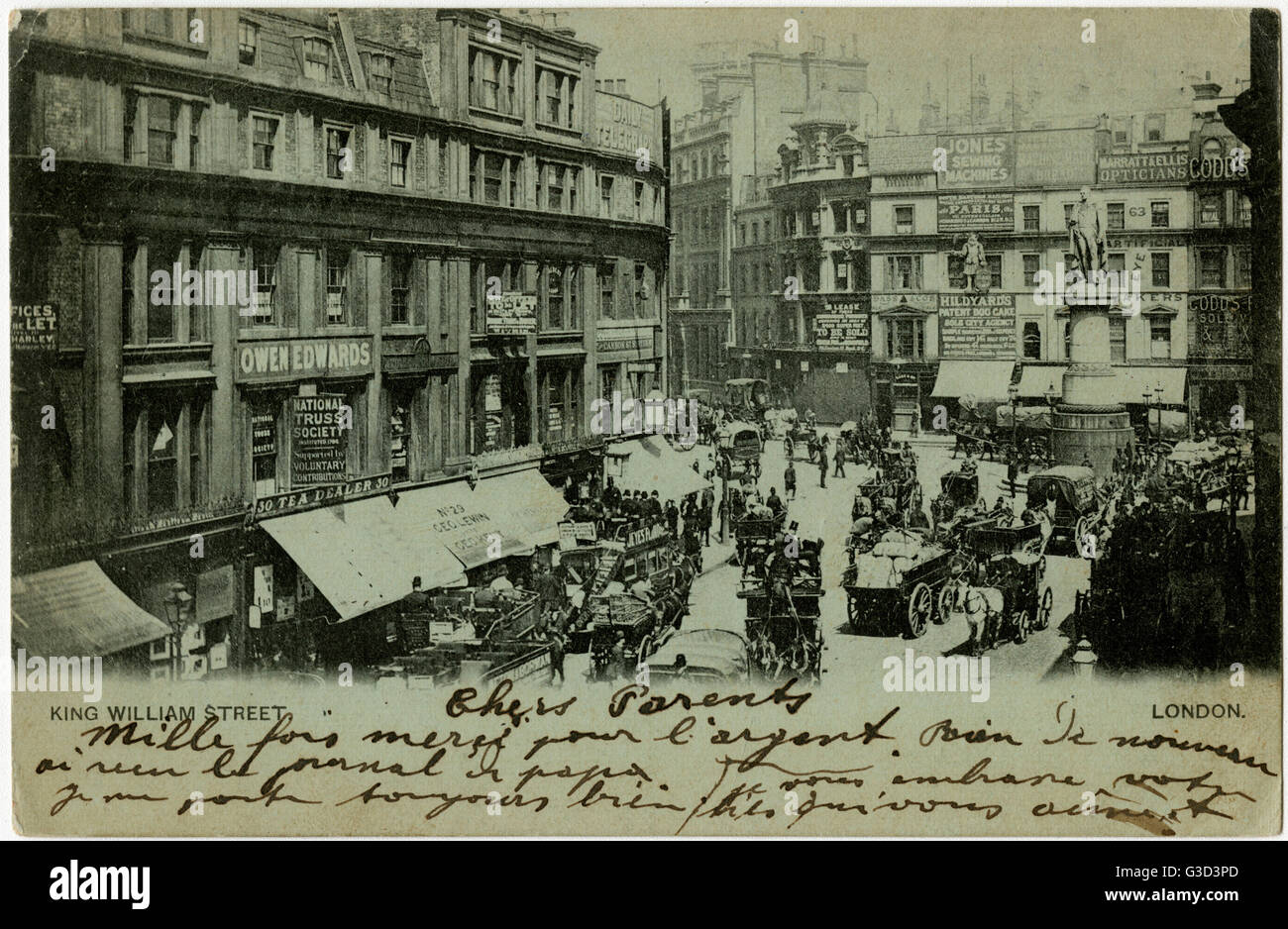 King William Street, Londra - Statua di King William IV Foto Stock