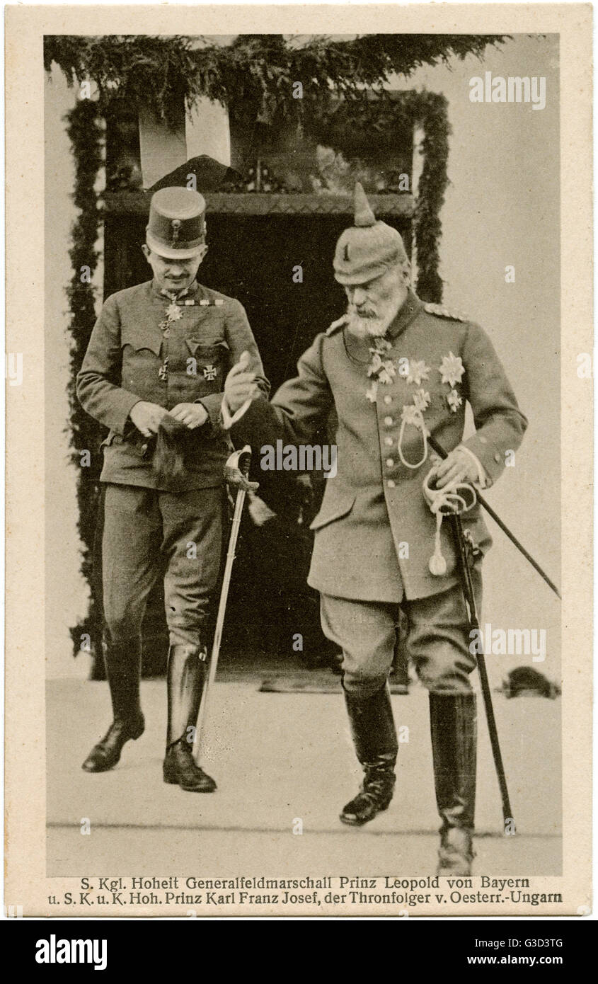 Principe Carlo Francesco Giuseppe e Principe Leopoldo di Baviera Foto Stock