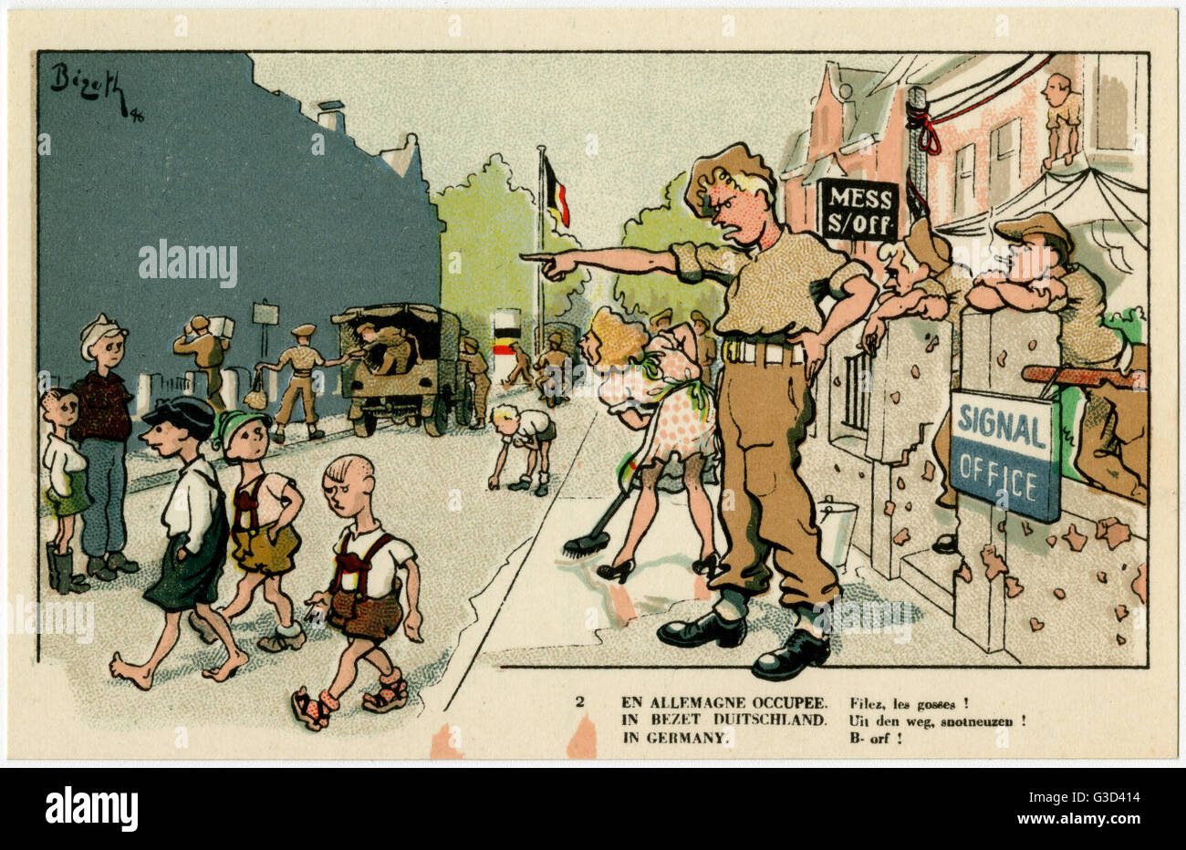 Germania occupata - i bambini tedeschi hanno inviato l'imballaggio Foto Stock