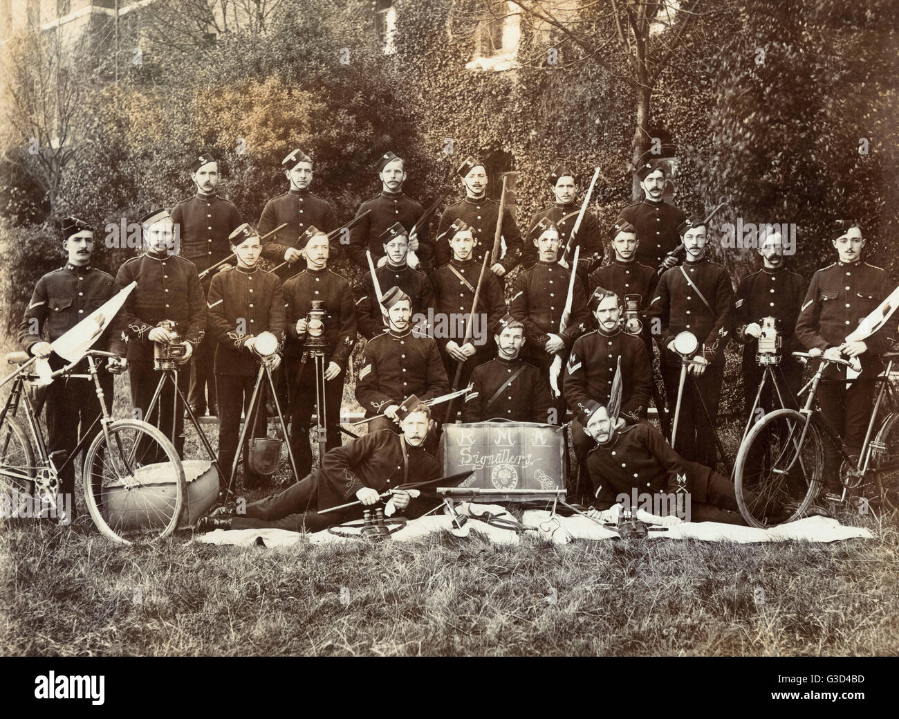 Foto di gruppo, Royal Marine Artillery Signallers Foto Stock
