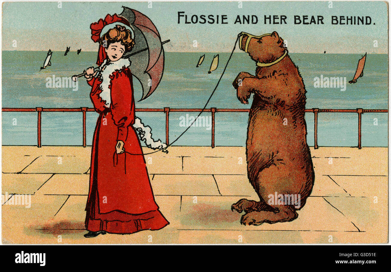 Flossie e il suo orso dietro Foto Stock