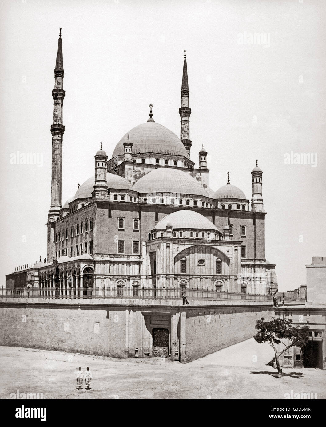 Moschea di Muhammad Ali, il Cairo, Egitto, circa 1880s Foto Stock