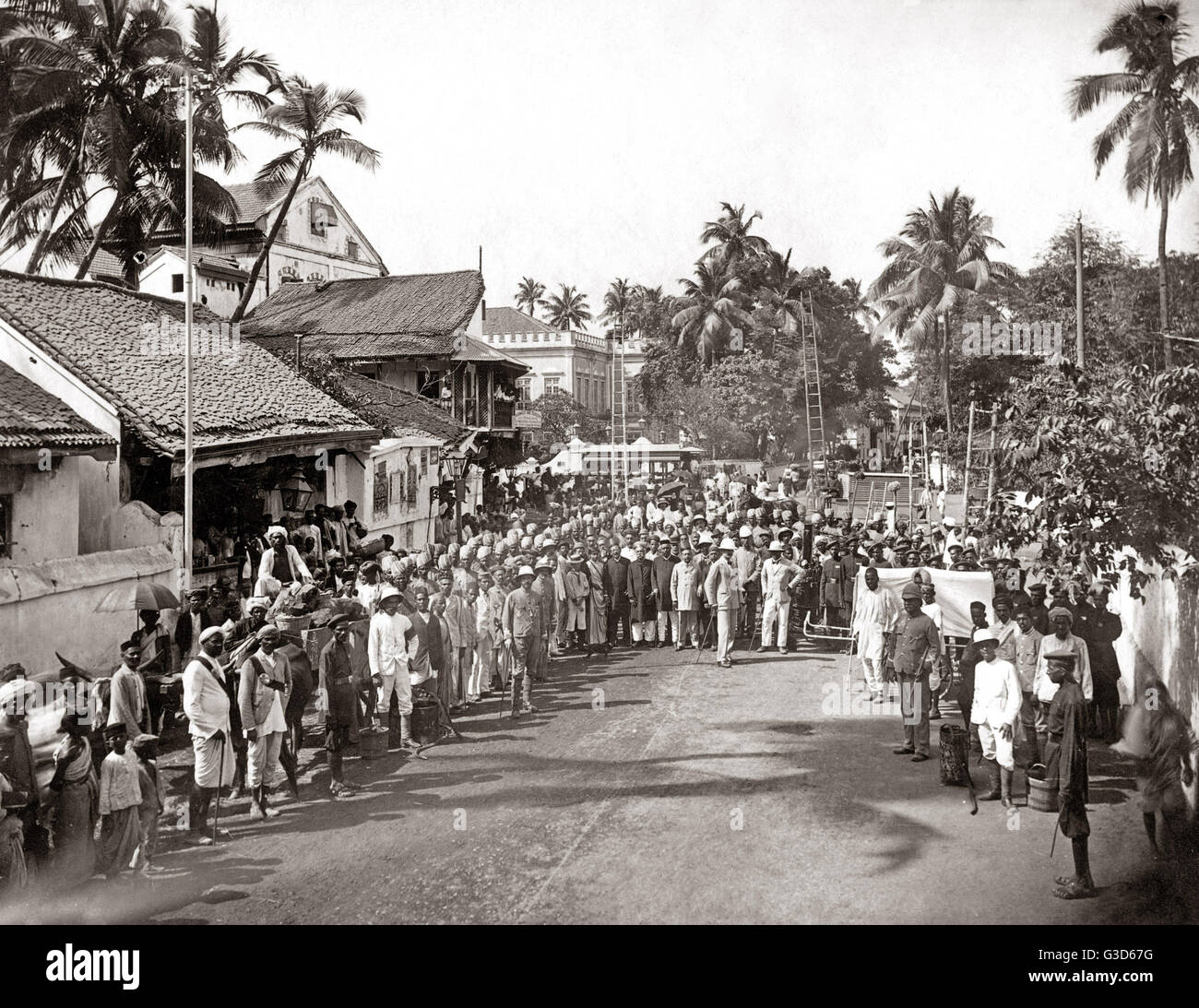 Brigata del fuoco, India (possibilmente Ceylon) circa 1890 Foto Stock