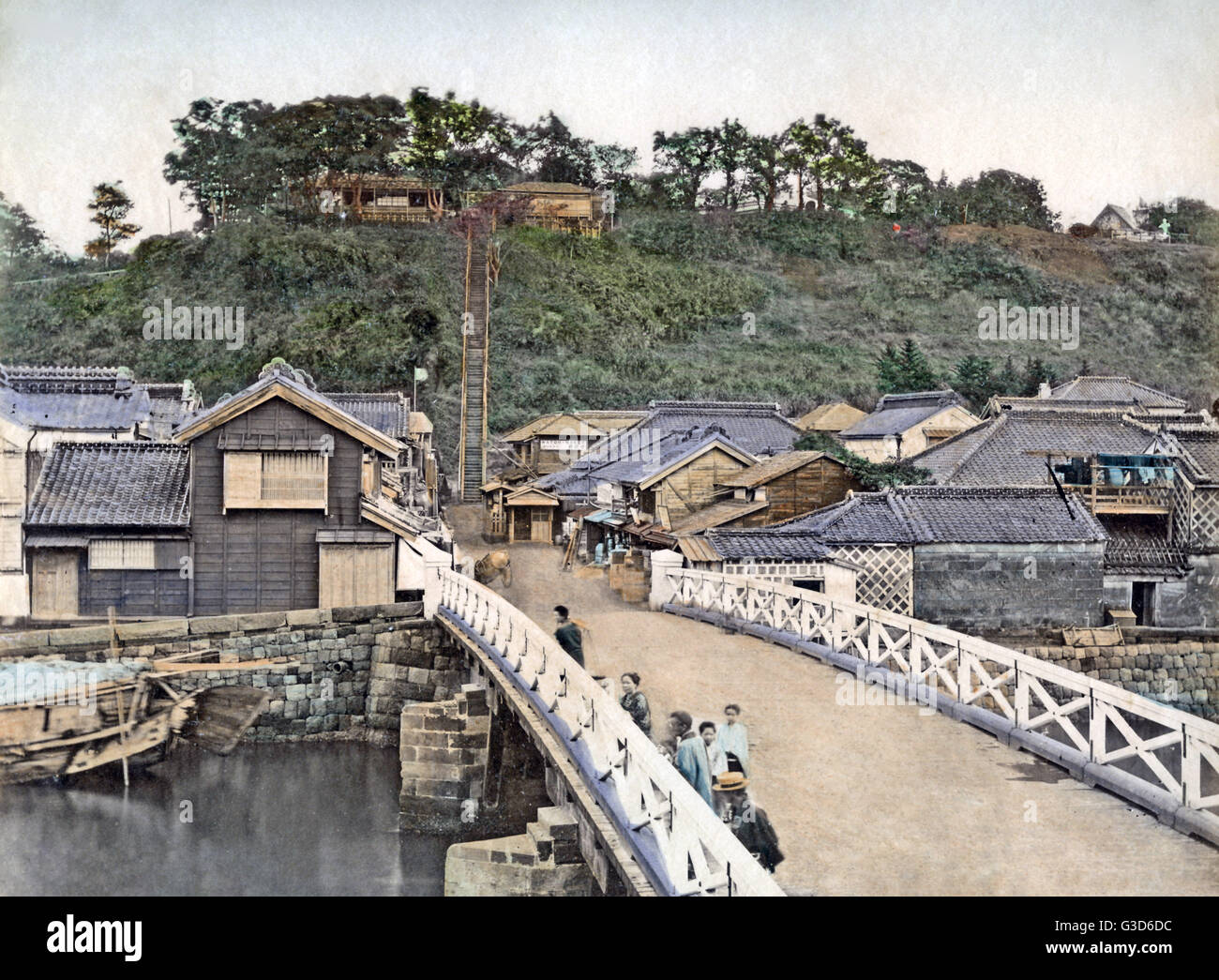 I 100 gradini, Yokohama, Giappone circa 1880s Foto Stock