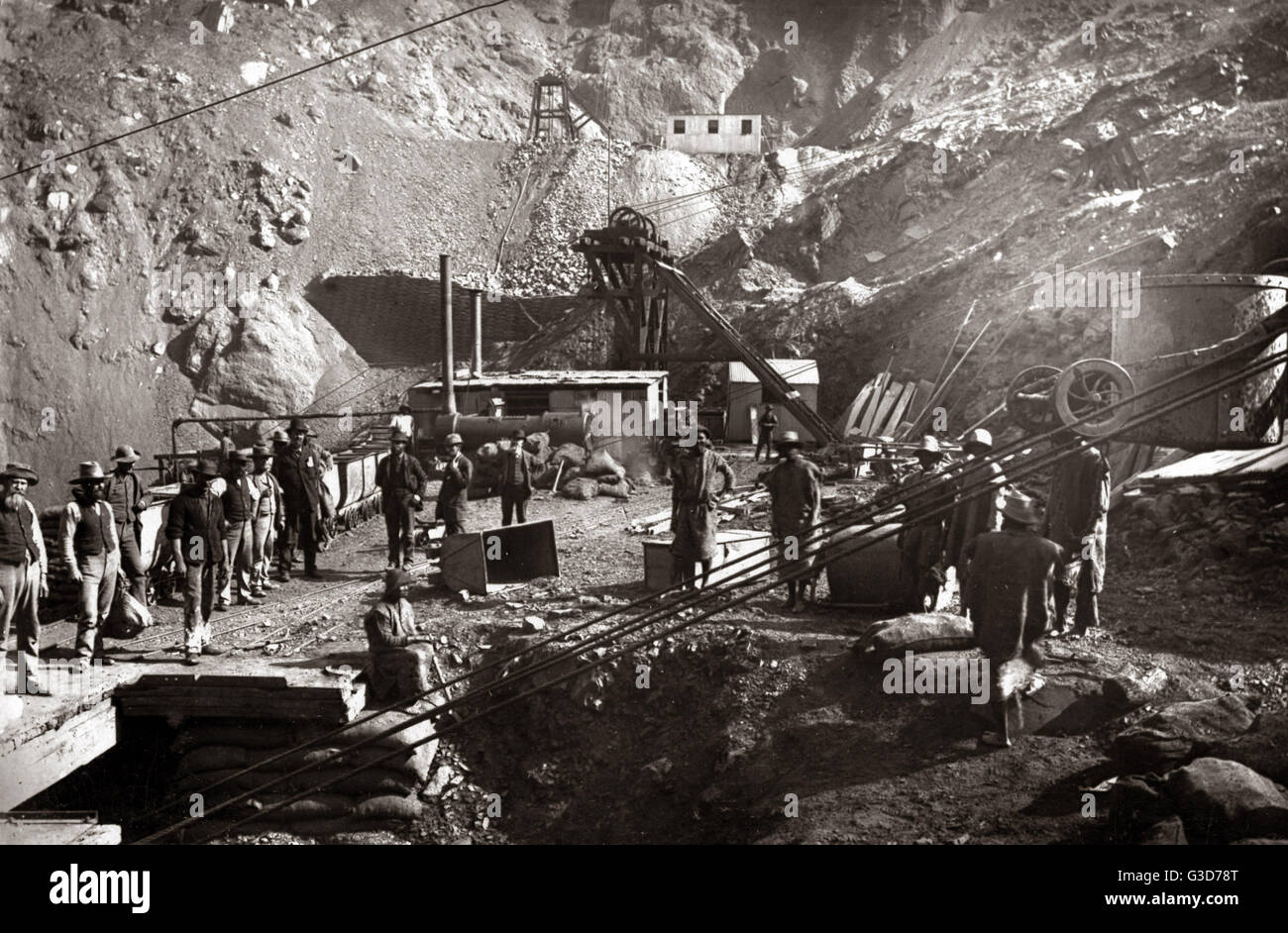 Kimberley, Sudafrica, circa 1888 - Miniere Foto Stock