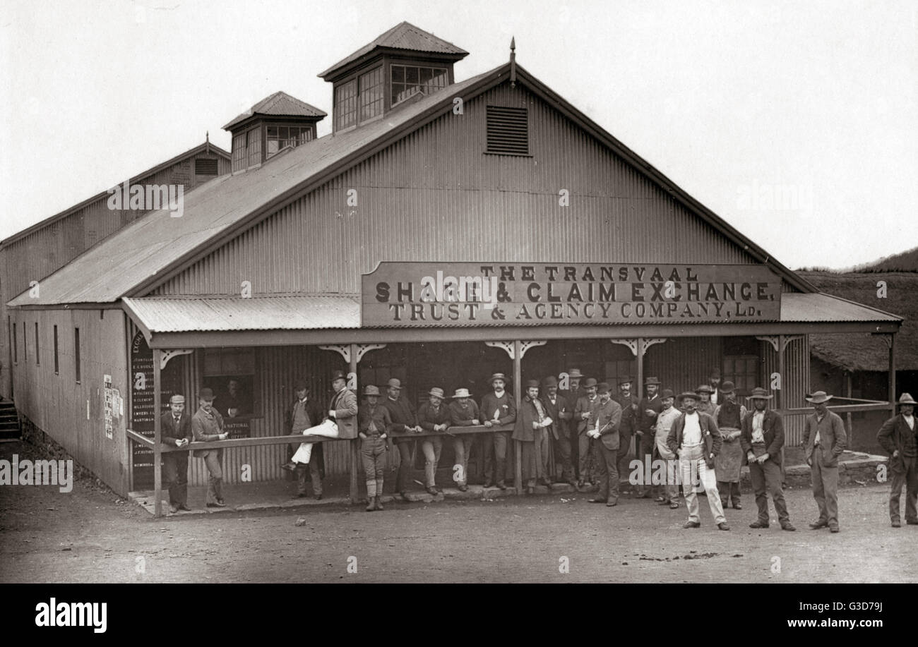 Miniere - The Exchange, Barberton, Sud Africa, circa 1888 Foto Stock