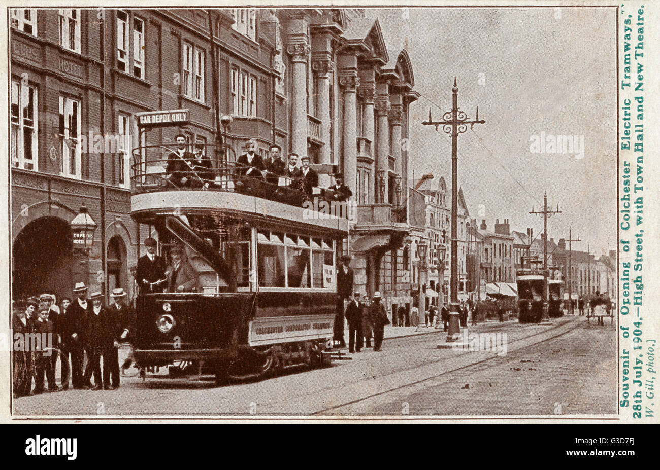 L'apertura dei tram elettrici di Colchester Foto Stock
