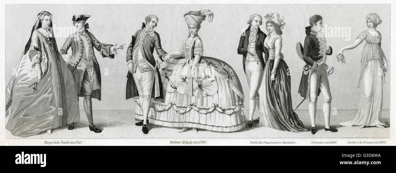 Stili di costume, 18th ° secolo Foto Stock
