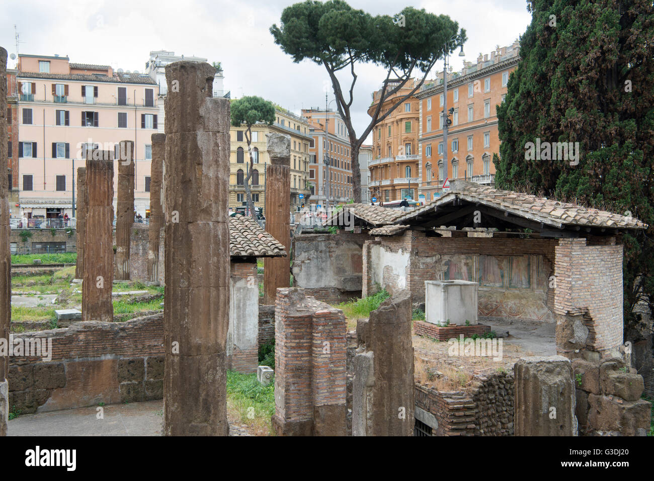 Italien, Rom, Largo di Torre Argentina, Tempelruinen Foto Stock
