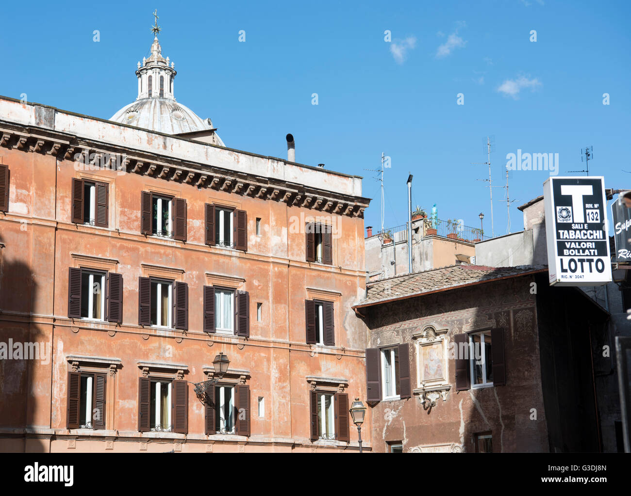 Italien, Rom, Gebäude am Piazza del Biscione, am Campo de Fiori Foto Stock