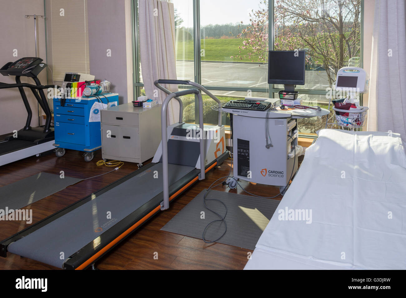 Test di stress in apparecchiature per la terapia fisica Office Foto Stock