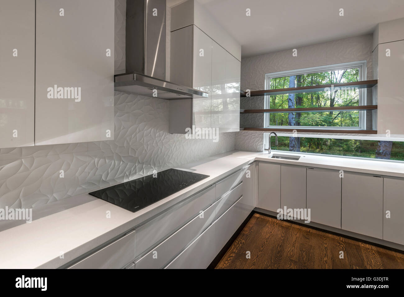 Bianco vuoto Cucina moderna Foto Stock