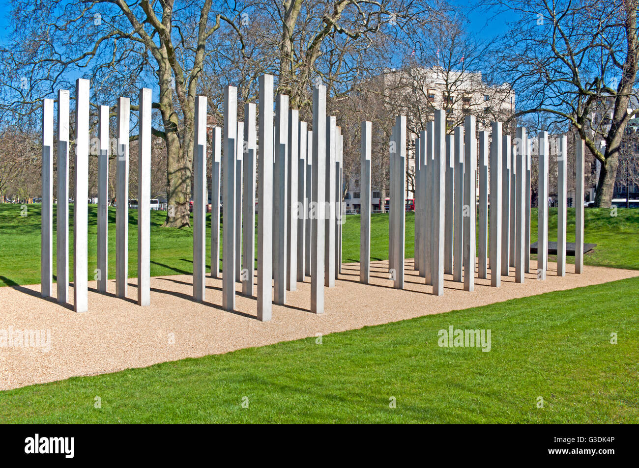 Bombardamento di Londra memoriale per le vittime del 7 luglio 2005 bombardamenti, Hyde Park, Foto Stock