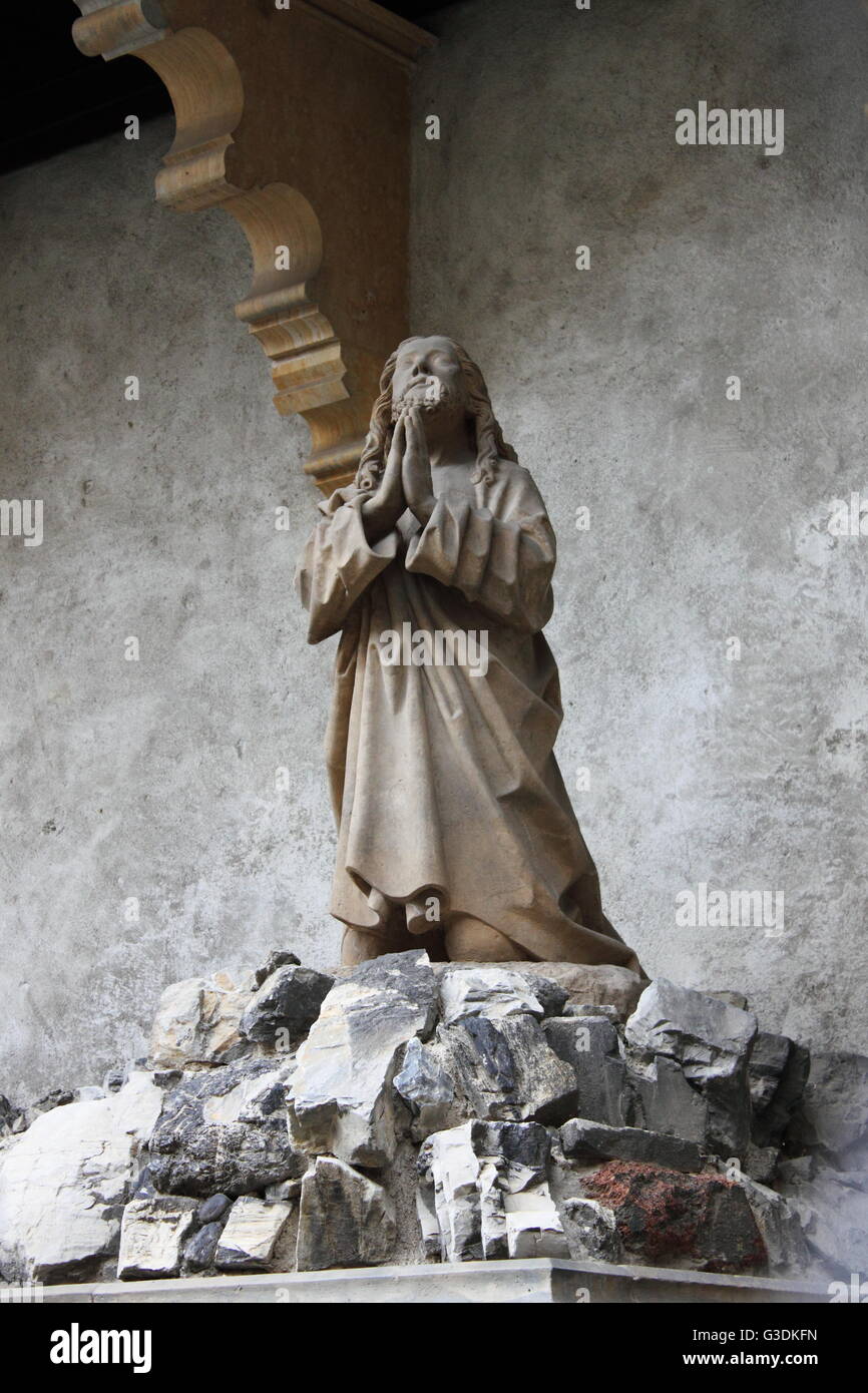 Gesù in preghiera nell'orto del Getsemani Foto Stock