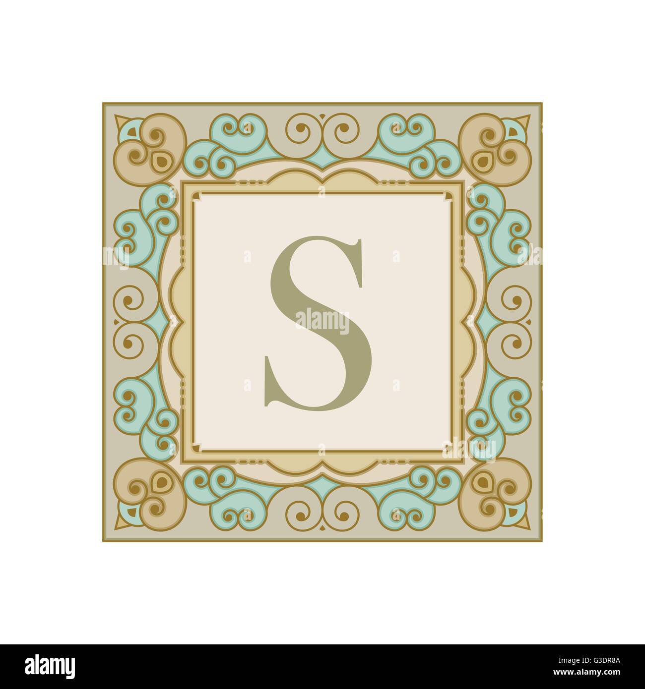 Il lusso del vettore vettore elegante telaio emblema e modello. Illustrazione Vettoriale