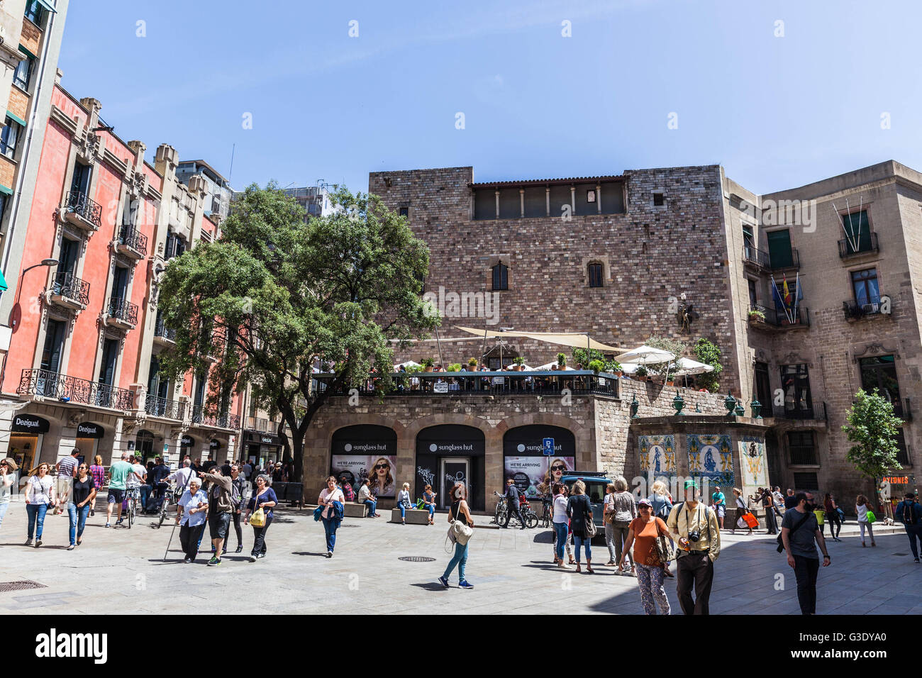 Il quartiere Gotico di Barcellona, in Catalogna, Spagna. Foto Stock