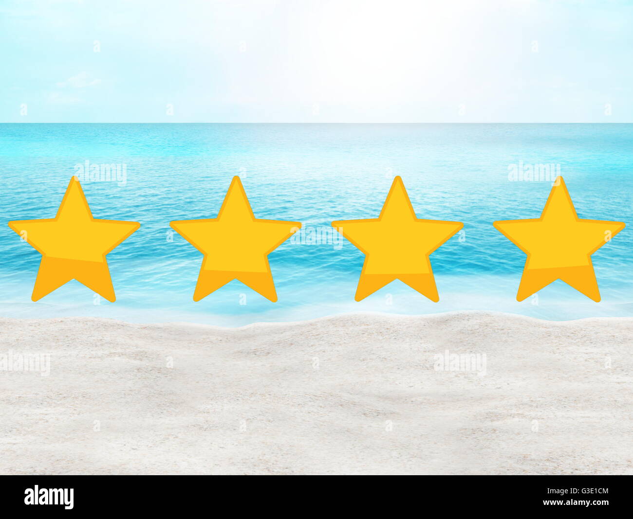 Spiaggia perfetta estate travel hotel e collocare il concetto di rating Foto Stock