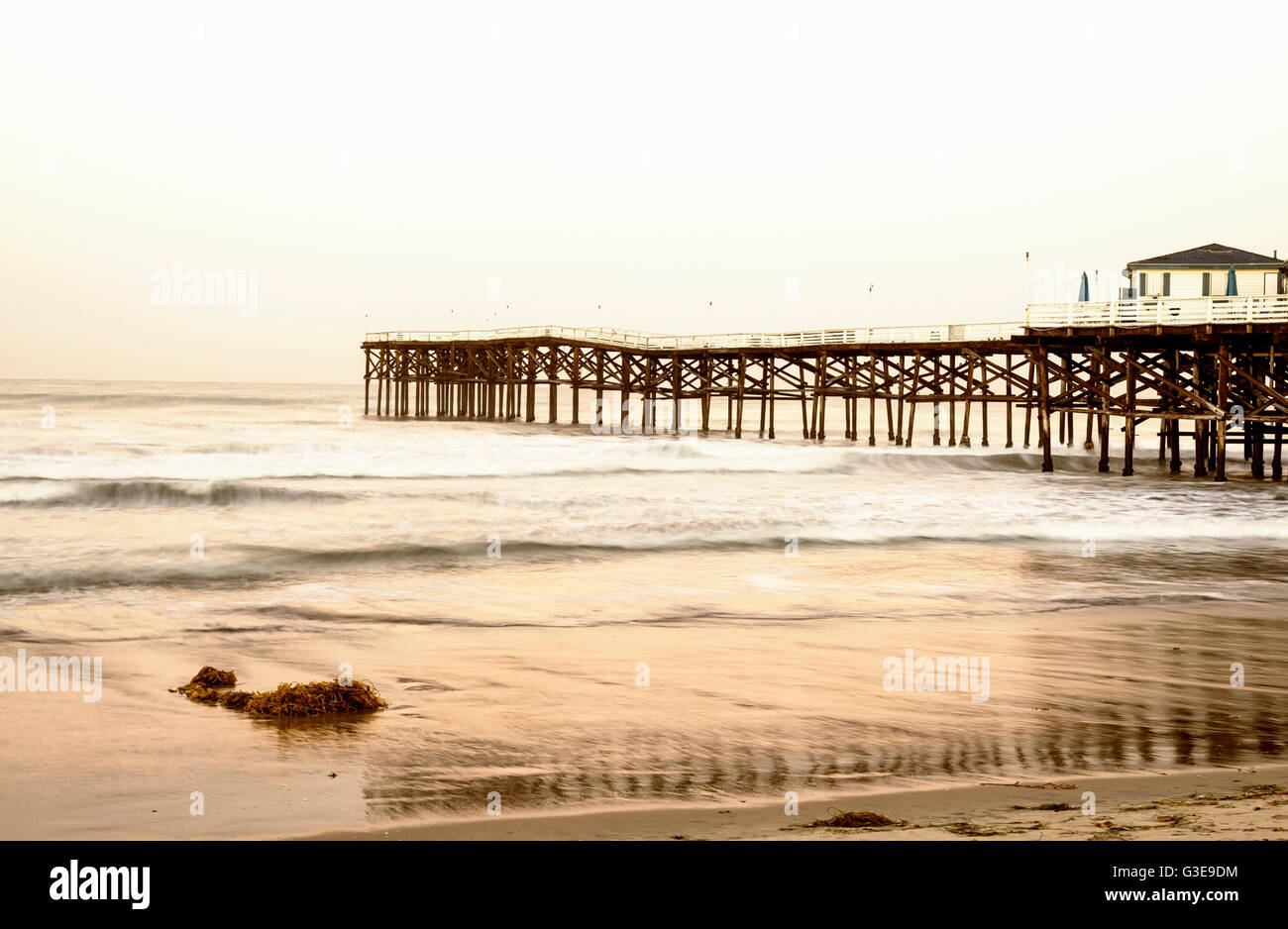 Crystal Pier all'alba. San Diego, California, Stati Uniti d'America. Foto Stock