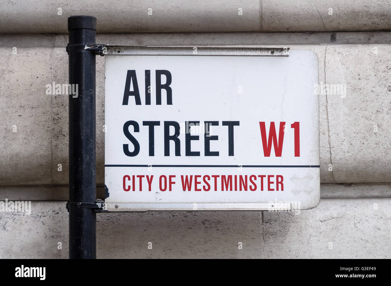Aria Street sign in Westminster, Londra, Regno Unito Foto Stock