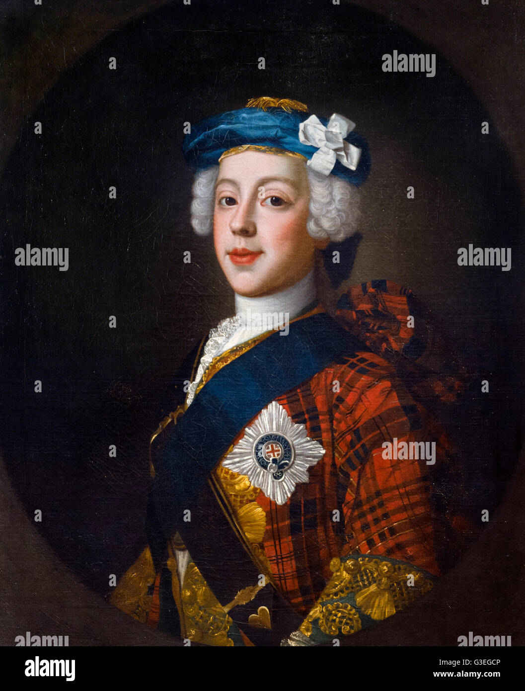 Bonnie Prince Charlie. Ritratto del Principe Charles Edward Stuart (1720-1788) da William Mosman, olio su tela, c.1750. Foto Stock