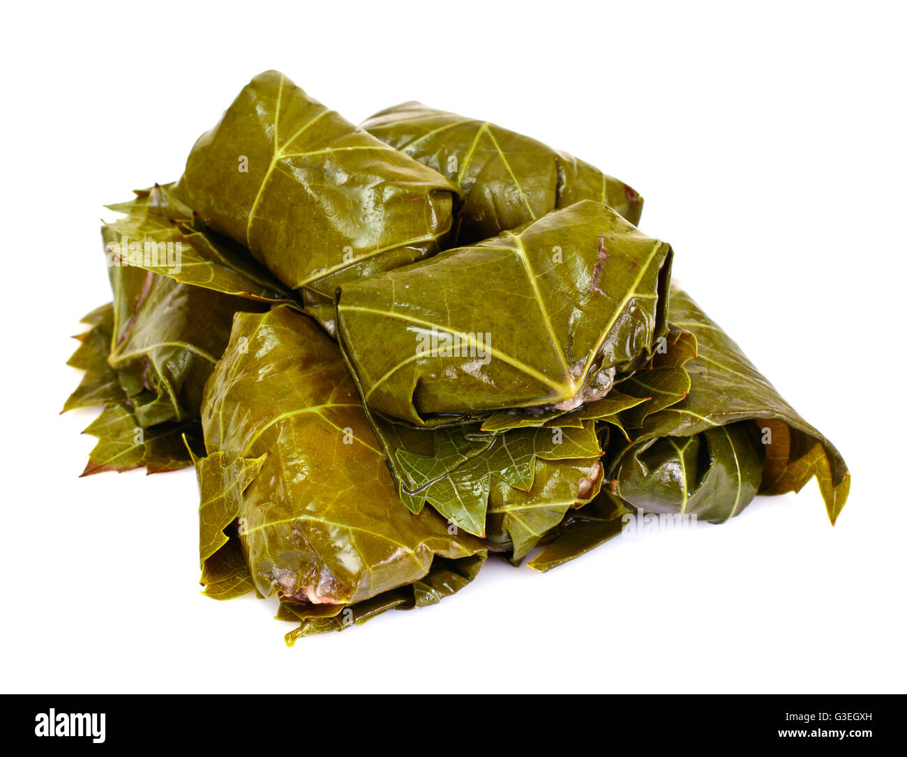 Dolma da foglie di uva con un trito Foto Stock