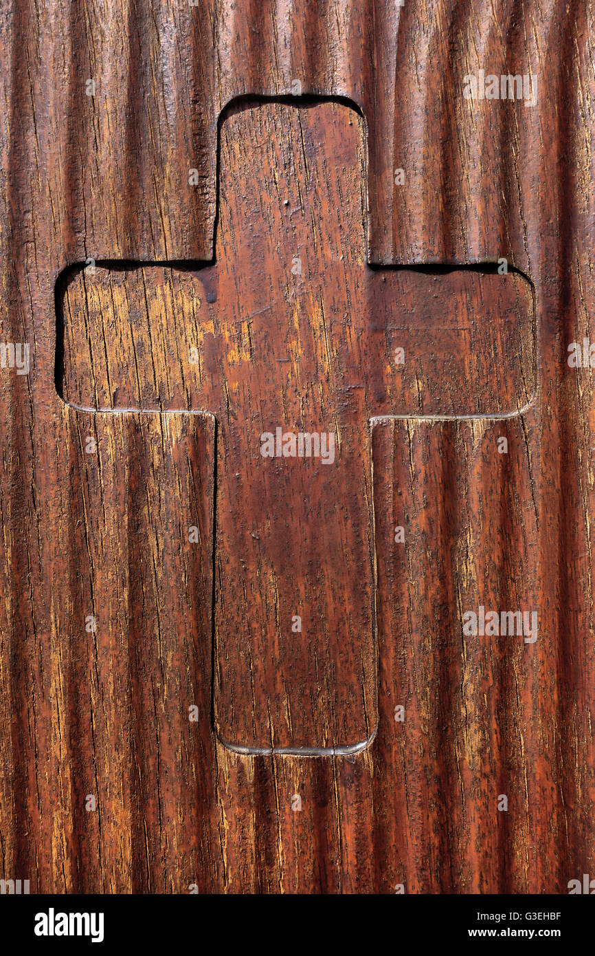 Croce macinato in legno Foto Stock