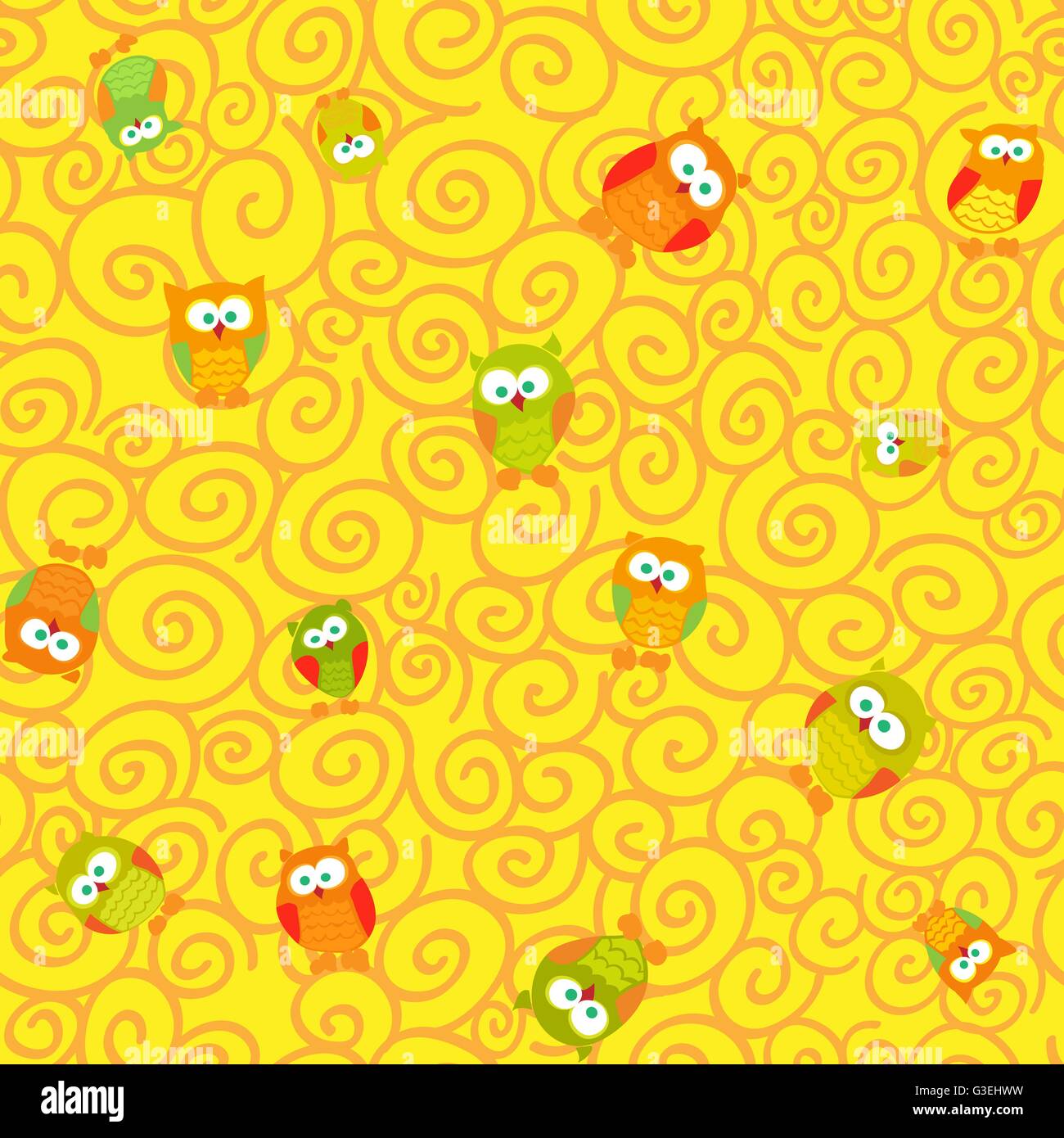 Modello senza cuciture con vettore di gufi Illustrazione Vettoriale