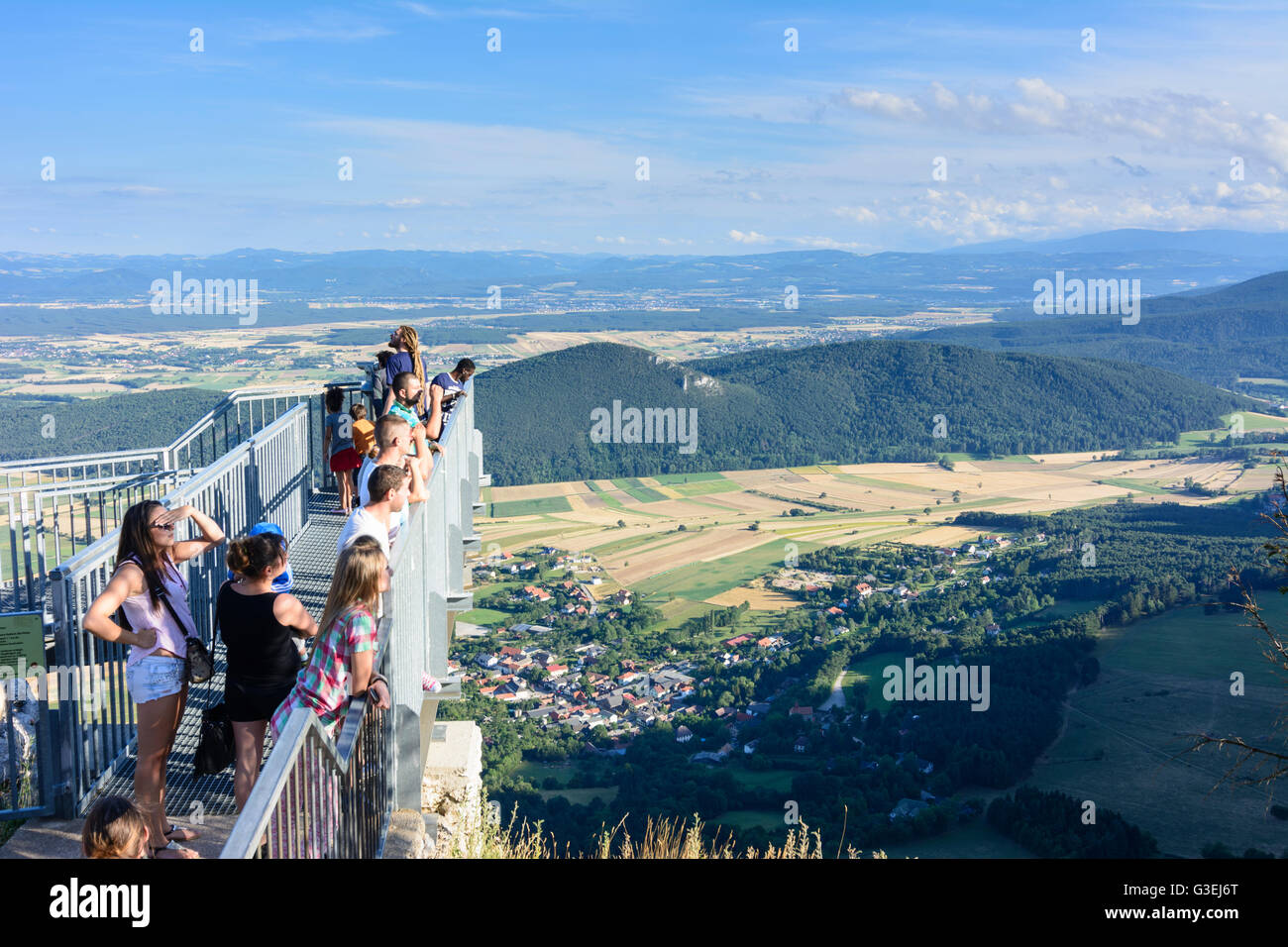 Piattaforma di visualizzazione 'Skywalk", Austria, Niederösterreich, Bassa Austria, Wiener Alpen, Naturpark Hohe Wand Foto Stock