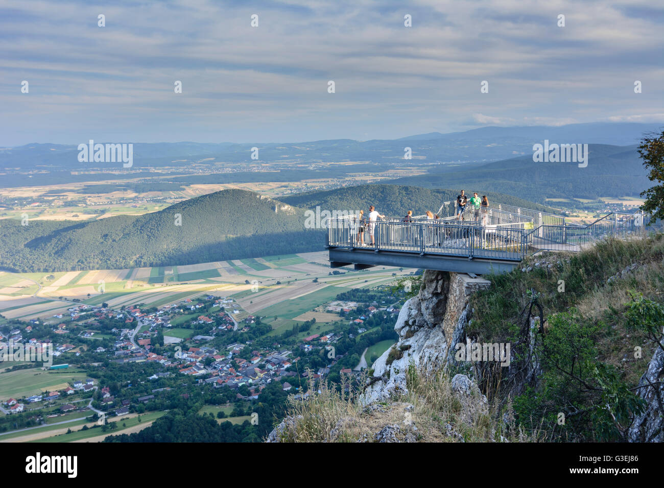 Piattaforma di visualizzazione 'Skywalk", Austria, Niederösterreich, Bassa Austria, Wiener Alpen, Naturpark Hohe Wand Foto Stock