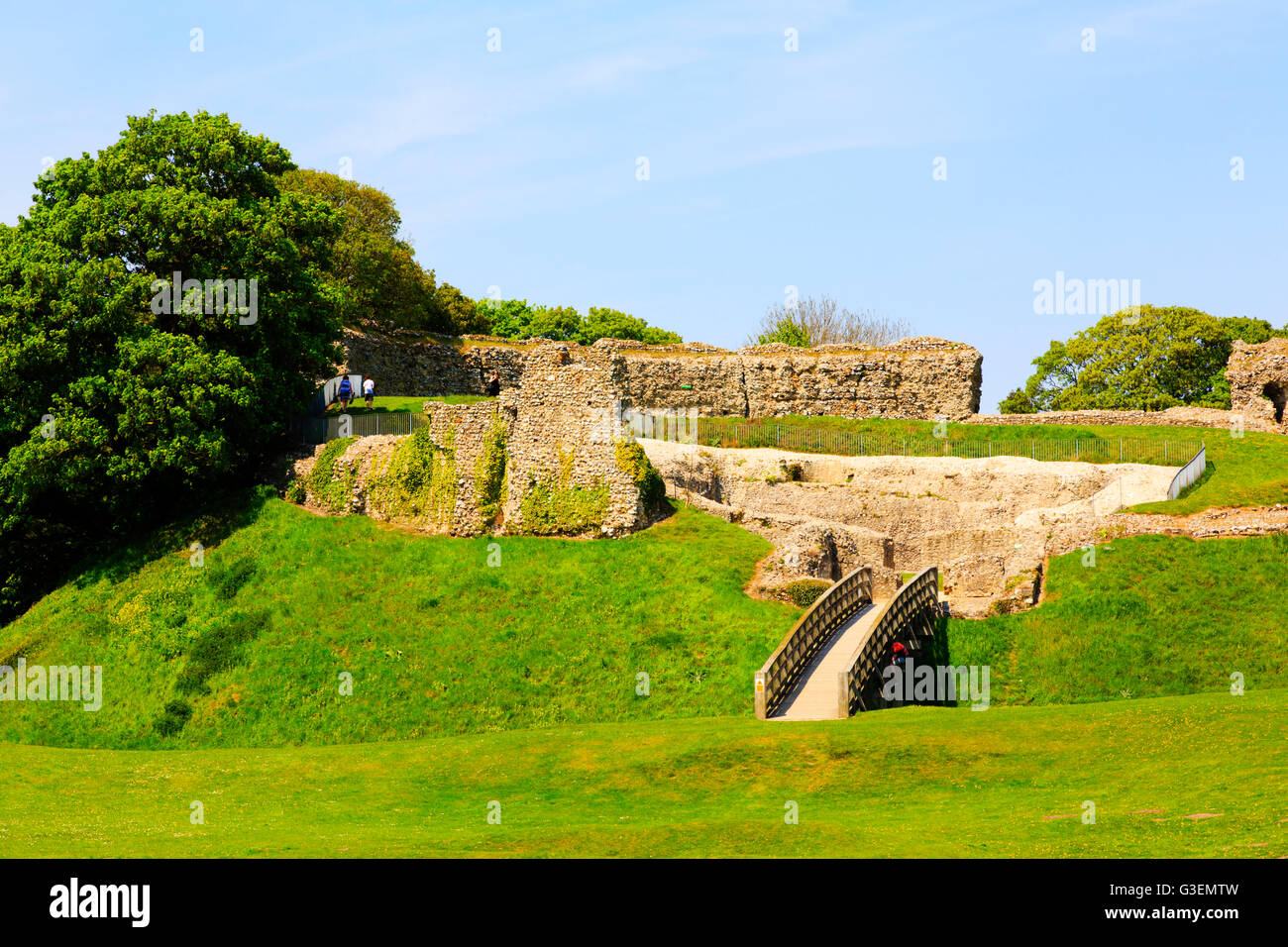 Castle Acre castello, Swaffam, Norfolk, Inghilterra Foto Stock