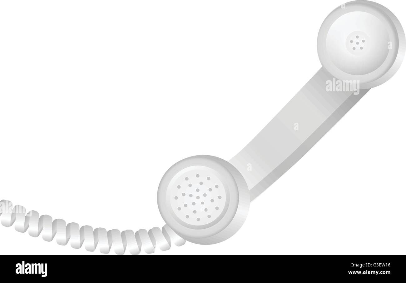 Ricevitore telefonico su uno sfondo bianco. Illustrazione Vettoriale