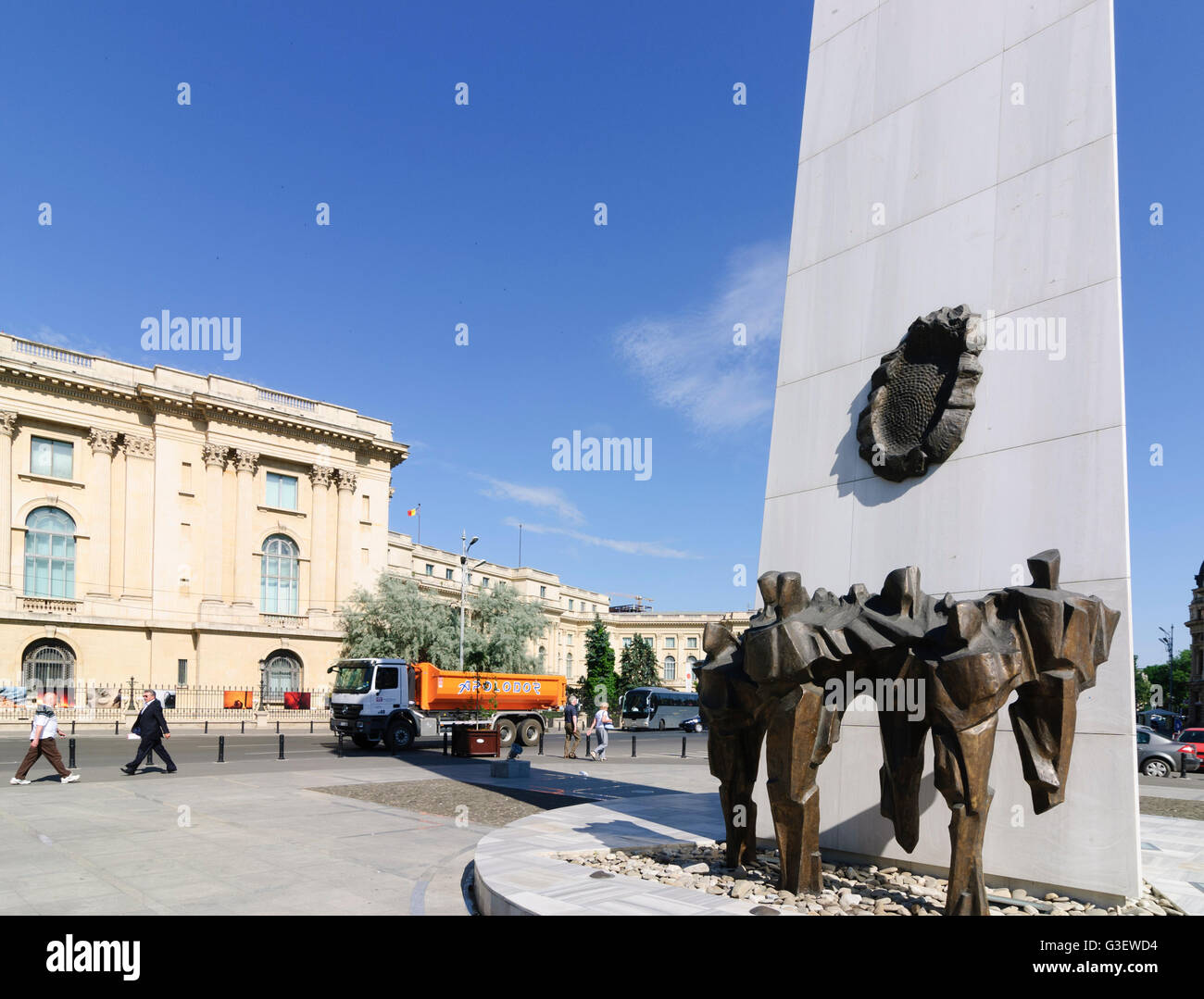 La rinascita Memorial e il Castello Reale, Romania Bucarest Bucuresti Foto Stock