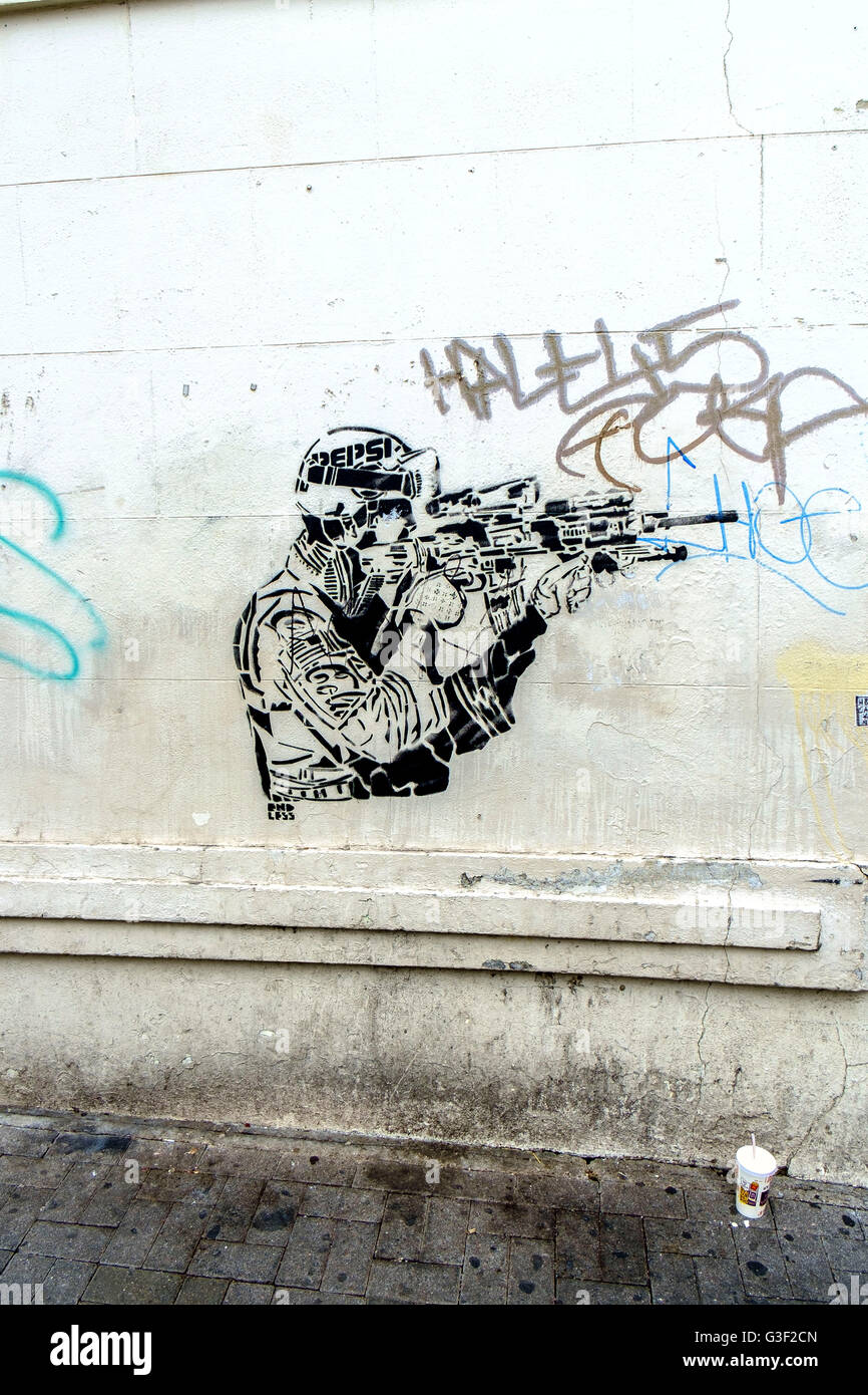 Graffiti in Soho di Londra, England, Regno Unito Foto Stock