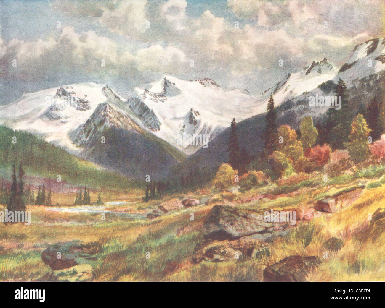 CANADA: Prairie Province: la valle da Rogers Pass, antica stampa 1907 Foto Stock